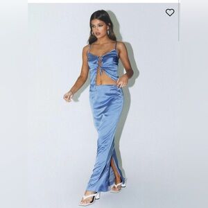 Princess Polly Maxi Skirt Blue